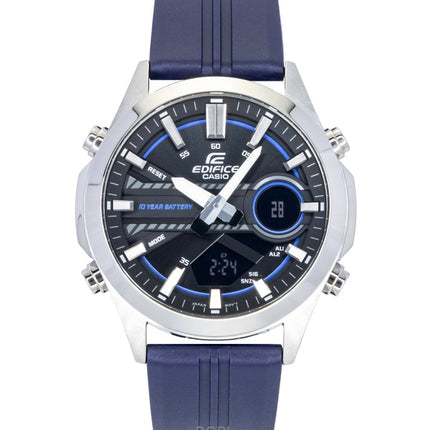 Casio Edifice Analog-Digital Herrenuhr mit Harzarmband, schwarzem Zifferblatt und Quarzwerk (EFV-C120P-1A2, wasserdicht bis 100 m)