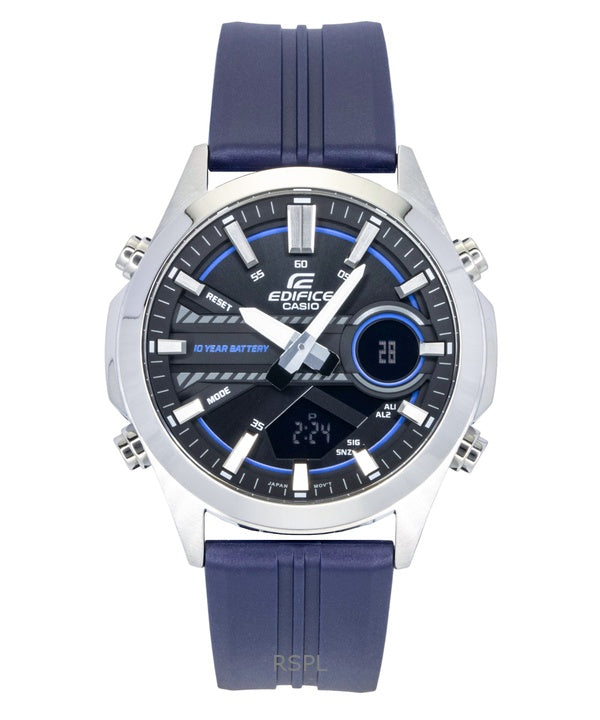 Casio Edifice Analog-Digital Herrenuhr mit Harzarmband, schwarzem Zifferblatt und Quarzwerk (EFV-C120P-1A2, wasserdicht bis 100 m)