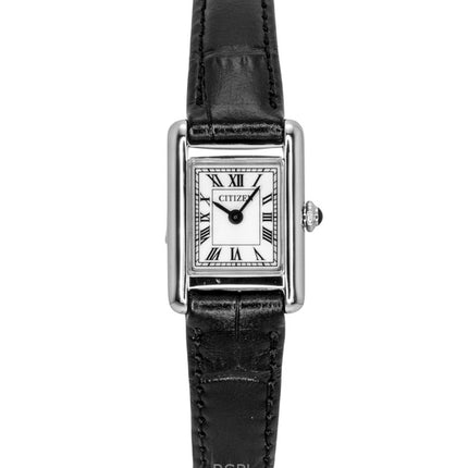 Citizen Fio Roma Eco-Drive Damenuhr mit Lederarmband und silbernem Zifferblatt (EG2790-12A)