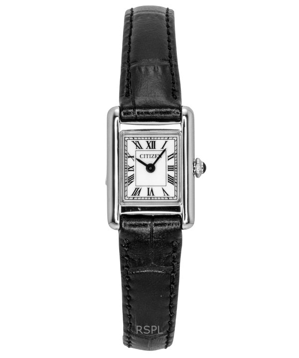 Citizen Fio Roma Eco-Drive Damenuhr mit Lederarmband und silbernem Zifferblatt (EG2790-12A)