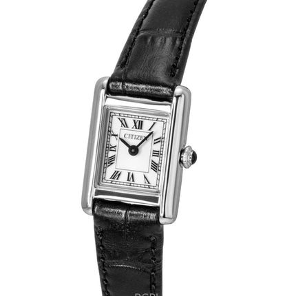 Citizen Fio Roma Eco-Drive Damenuhr mit Lederarmband und silbernem Zifferblatt (EG2790-12A)