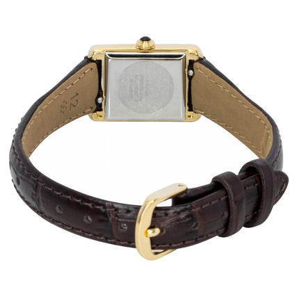Citizen Fio Roma Damenuhr mit Kalbslederarmband, silbernem Zifferblatt und Eco-Drive-Antrieb (EG2797-13A)