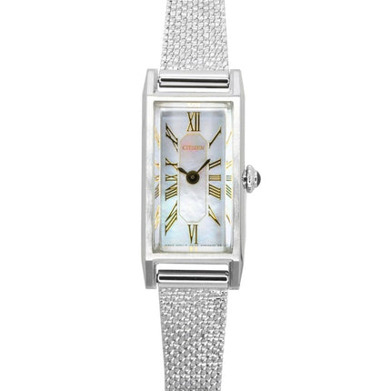 Citizen L Eco-Drive Damenuhr aus Edelstahl mit Perlmuttzifferblatt, Modell EG7040-74D
