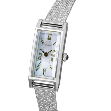 Citizen L Eco-Drive Damenuhr aus Edelstahl mit Perlmuttzifferblatt, Modell EG7040-74D