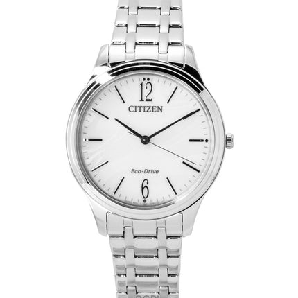 Citizen Elegance Damenuhr aus Edelstahl mit weißem Zifferblatt und Eco-Drive-Antrieb EM0411-71A