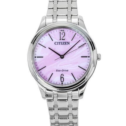 Citizen Elegance Eco-Drive Damenuhr aus Edelstahl mit rosa Zifferblatt EM0411-71X
