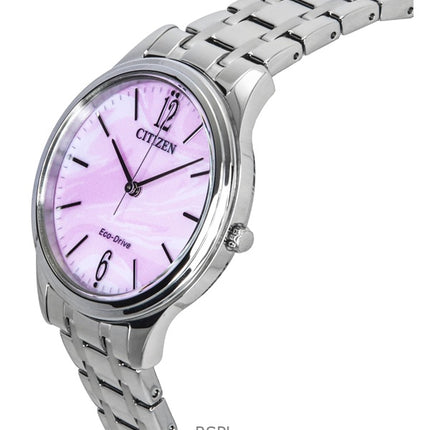 Citizen Elegance Eco-Drive Damenuhr aus Edelstahl mit rosa Zifferblatt EM0411-71X