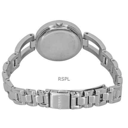 Citizen Eco-Drive Damenuhr aus Edelstahl mit blauem Perlmutt-Zifferblatt EM0801-85N