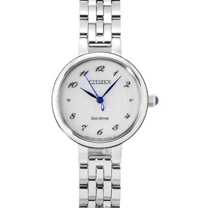 Citizen L Damenuhr aus Edelstahl mit weißem Zifferblatt und Eco-Drive-Antrieb EM0990-81A