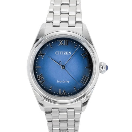 Citizen L Classic Damenuhr aus Edelstahl mit blauem Zifferblatt und Eco-Drive-Antrieb EM1140-80L