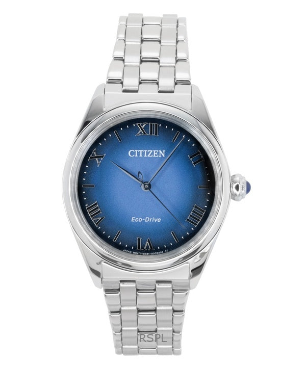 Citizen L Classic Damenuhr aus Edelstahl mit blauem Zifferblatt und Eco-Drive-Antrieb EM1140-80L
