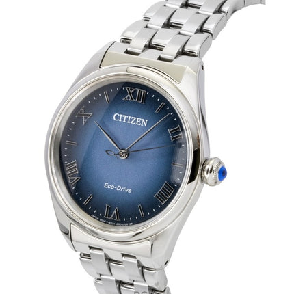 Citizen L Classic Damenuhr aus Edelstahl mit blauem Zifferblatt und Eco-Drive-Antrieb EM1140-80L