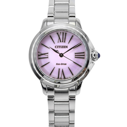 Citizen L Eco-Drive Damenuhr aus Edelstahl mit rosa Zifferblatt EM1160-58X