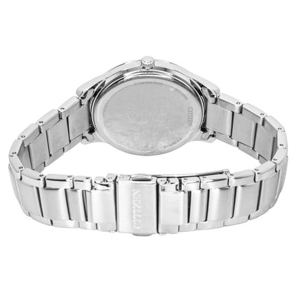 Citizen Eco-Drive Analog Edelstahl Eisblaues Zifferblatt Solar EM1220-58Y Damenuhr