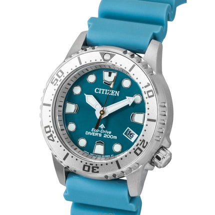 Citizen Promaster Damenuhr mit Polyurethanarmband, blauem Zifferblatt, Eco-Drive, Taucheruhr EO2027-09L, wasserdicht bis 200 m