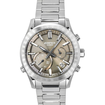Casio Edifice Analog-Chronograph mit Smartphone-Verbindung, Edelstahl, braunes Zifferblatt, Solar, EQB-1300D-5A, 100 m, Herrenuhr