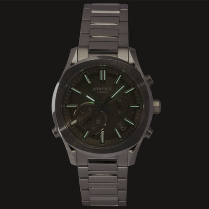 Casio Edifice Analog-Chronograph mit Smartphone-Verbindung, Edelstahl, braunes Zifferblatt, Solar, EQB-1300D-5A, 100 m, Herrenuhr