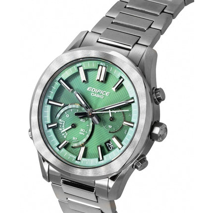 Casio Edifice Analog-Chronograph mit Smartphone-Anbindung, grünes Zifferblatt, Edelstahl, Solar, EQB-1300DC-3A, 100 m, Herrenuhr