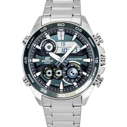 Casio Edifice Analog Digital Edelstahl Grünes Zifferblatt Quarz ERA-130D-3A 100M Herrenuhr
