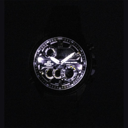 Casio Edifice Analog Digital Edelstahl Grünes Zifferblatt Quarz ERA-130D-3A 100M Herrenuhr