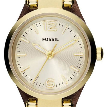 Fossil Georgien Mini Quarz Leder Armband ES3264 Damenuhr