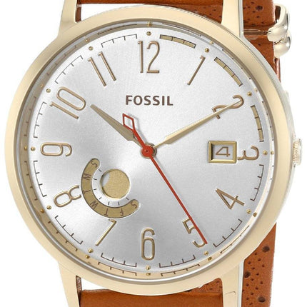 Fossil Vintage Muse Quartz Silber Zifferblatt Sand Leder ES3751 Damenuhr