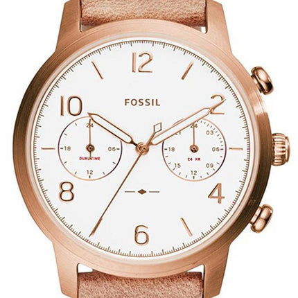 Fossilen halbhart Multifunktions Dual Time Quarz ES4238 Damenuhr