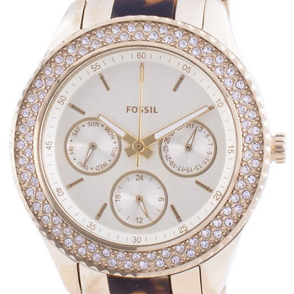 Fossil Stella Multifunktions ES4756 Quarz Chronograph Diamant Akzente Damenuhr