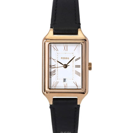 Fossil Raquel Lederarmband weißes Zifferblatt Quarz ES5310 Damenuhr