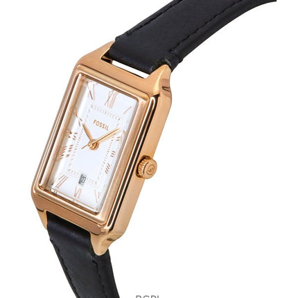Fossil Raquel Lederarmband weißes Zifferblatt Quarz ES5310 Damenuhr
