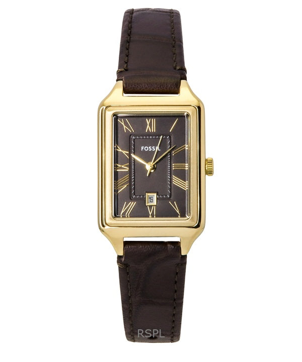 Fossil Raquel Lederarmband braunes Zifferblatt Quarz ES5367 Damenuhr