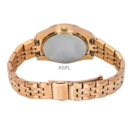 Fossil Scarlette Roségoldfarbene Edelstahl-Quarzuhr mit grünem Zifferblatt ES5369 für Damen