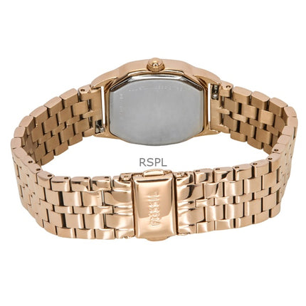 Fossil Harlow Roségoldfarbene Edelstahluhr mit cremefarbenem Zifferblatt, Quarz ES5386