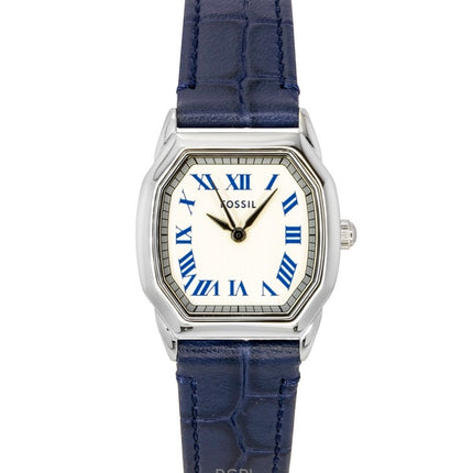 Fossil Harlow Damenuhr mit cremefarbenem Zifferblatt und Krokodilmuster, Modell ES5425