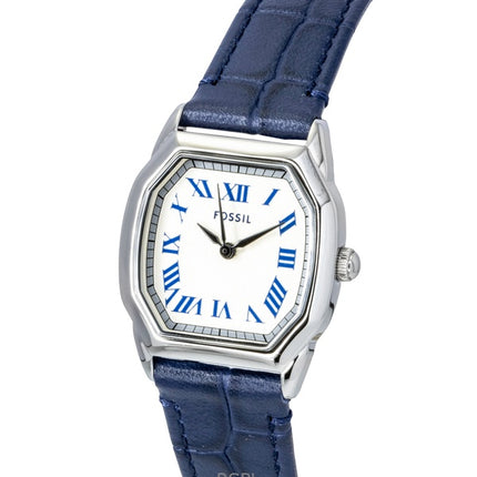 Fossil Harlow Damenuhr mit cremefarbenem Zifferblatt und Krokodilmuster, Modell ES5425