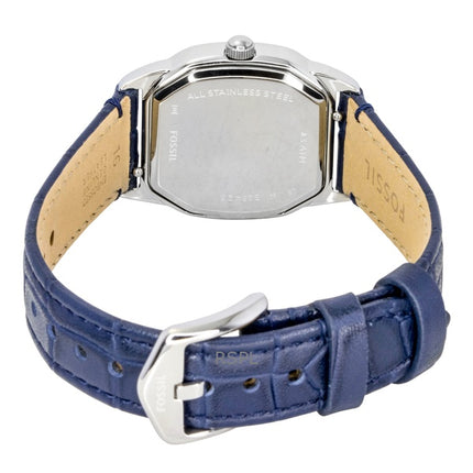 Fossil Harlow Damenuhr mit cremefarbenem Zifferblatt und Krokodilmuster, Modell ES5425