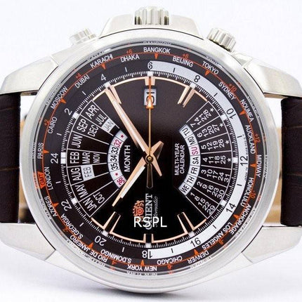 Richten Sie automatische Multi-Jahres Kalender World Time EU0B004T Herrenuhr