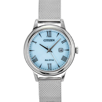 Citizen Elegance Edelstahl Blaues Zifferblatt Eco-Drive EW2621-75M 100M Damenuhr