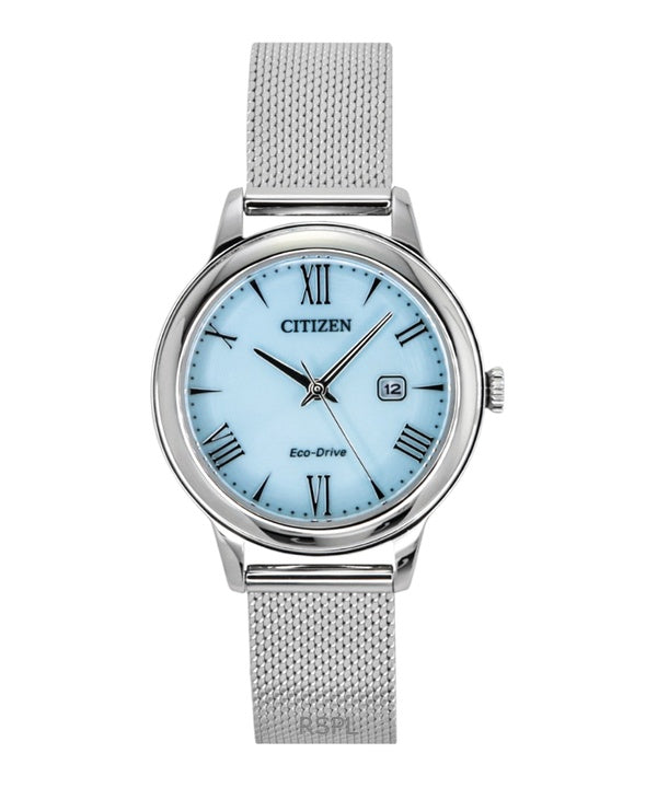 Citizen Elegance Edelstahl Blaues Zifferblatt Eco-Drive EW2621-75M 100M Damenuhr