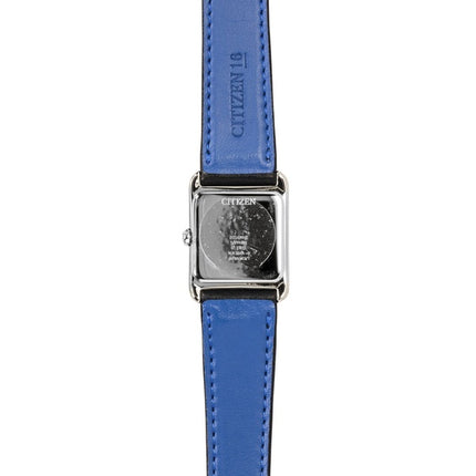 Citizen Bianca Damenuhr mit Lederarmband, schwarzem Zifferblatt und Eco-Drive-Antrieb (EW5600-01E)