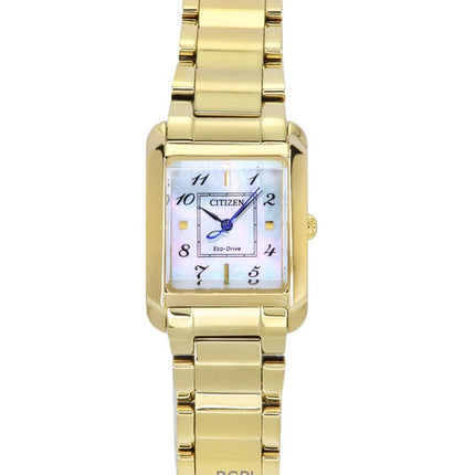 Citizen L Goldfarbene Edelstahl-Perlmutt-Zifferblatt Eco-Drive EW5602-81D Damenuhr
