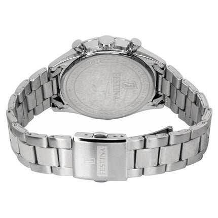 Festina Timeless Chronograph Edelstahl Schwarzes Zifferblatt Quarz F16820-4 100M Herrenuhr
