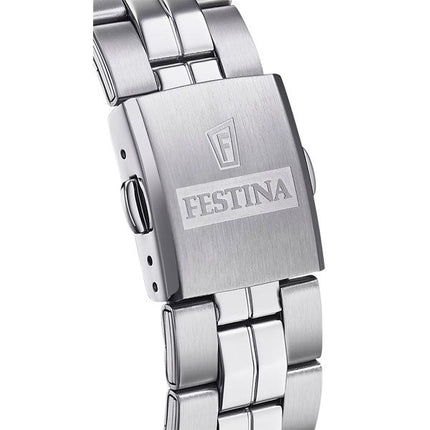 Festina Classics Edelstahl weißes Zifferblatt Quarz F20437-1 100M Herrenuhr