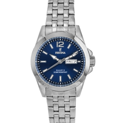 Festina Classic Edelstahl Blaues Zifferblatt Quarz F20455-3 100M Damenuhr