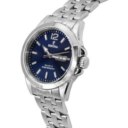Festina Classic Edelstahl Blaues Zifferblatt Quarz F20455-3 100M Damenuhr