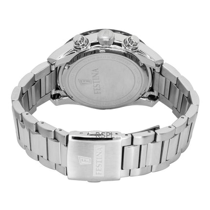 Festina Keramik Chronograph Edelstahl Weißes Zifferblatt Quarz F20575-1 100M Herrenuhr