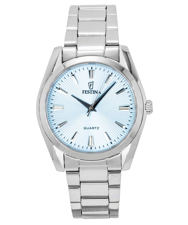 Festina Boyfriend Damenuhr aus Edelstahl mit türkisfarbenem Zifferblatt und Quarzwerk, Modell F20622-P