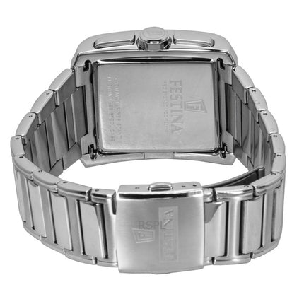 Festina Chronograph Edelstahl Schwarzes Zifferblatt Quarz F20635-4 Herrenuhr