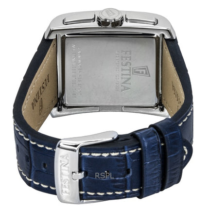 Festina Chronograph Lederarmband Blaues Zifferblatt Quarz F20636-2 Herrenuhr