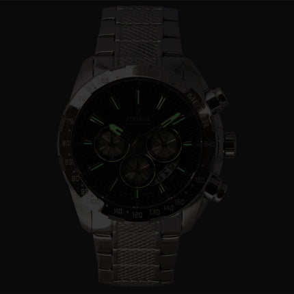 Festina Timeless Chronograph Edelstahl Blaues Zifferblatt Quarz F20668-5 100M Herrenuhr